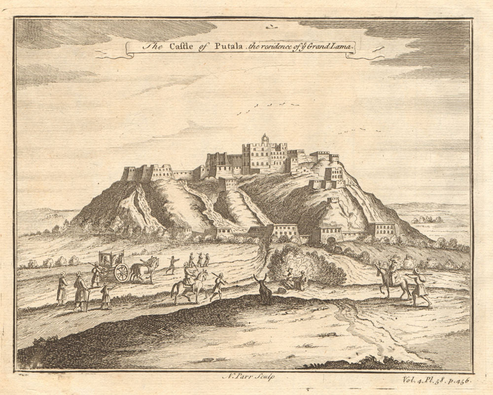TIBET. The Castle of Potala, Lhasa, the residence of the Grand (Dalai) Lama 1746
